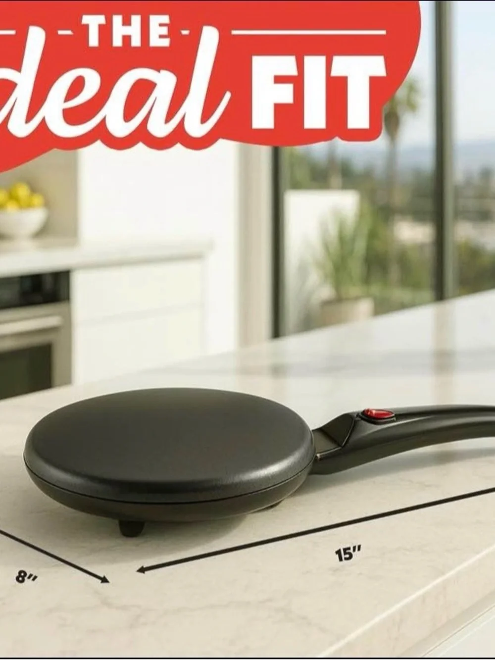 NEW - Gourmia 8” Electric Crepe Maker – Nonstick Ceramic Surface, One-Touch Oper